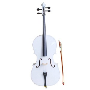 TopComfy 4/4 Wood Cello Set with Bag Bow Rosin Bridge for Kids Adults Learning Professional Cellists and Beginners, White, 54.33"*12.99"*20.08" - 1 of 4