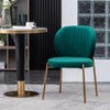 NicBex 5-Piece Dining Table Set for 4 People,Modern 41.7 Inch White Kitchen Table Upholstered 4 Velvet Dining Chairs with Metal Legs - 2 of 4