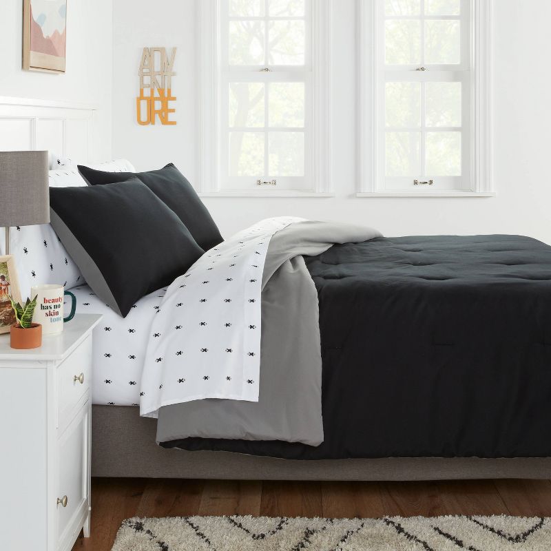 Solid Microfiber Reversible Comforter & Sheets Set - Room Essentials™, 2 of 11