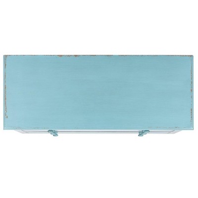 Talbet Distressed Blue 3-Drawer Bohemian Storage Chest