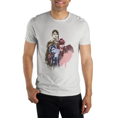 Arcane League Of Legends Character Trio Adult White Crew Neck Short Sleeve Heavyweight Beefy T-shirt