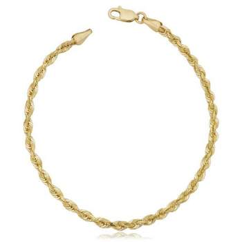 Pompeii3 10k Yellow Gold 3.2mm Semi Solid Rope Chain Bracelet