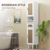 Aghana Digitals Modern Bohemian Bathroom Cabinet with Rattan Doors, Adjustable Shelves, Drawer & - 4 of 4