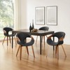 HOMLUX Faux Leather Home Office Desk Chair with Wood Legs for Living Room&Bedroom, Walnut Bentwood - 3 of 4