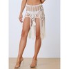 Allegra K Women's Crochet Summer Beach Swimsuit Tassel Cover-Up Skirt - 3 of 4