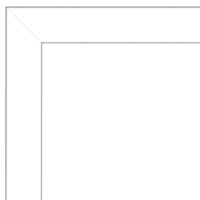 White Beveled Rectangular Bathroom Vanity Wall Mirror