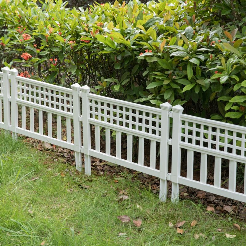 Gardenised Plastic Outdoor Decor Garden Flower Edger Fence, Border, Set of 4 Panels, 4 of 12