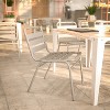 Flash Furniture Lila Aluminum Commercial Indoor-Outdoor Armless Restaurant Stack Chair with Triple Slat Back - 4 of 4