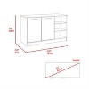 LunaLulinlk Kitchen Island, Three Open Shelves, Two Cabinets -White / Dark Brown - 4 of 4