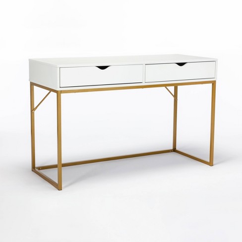 Target desk deals white and gold