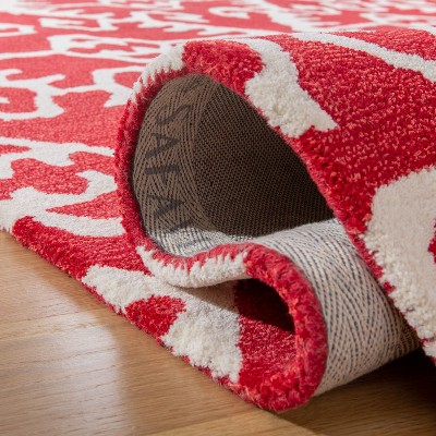 Wyndham Red and Ivory Hand-Tufted Wool Area Rug 5' x 8'