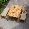 Cambridge Casual 3pc Paxton Teak Wood Outdoor Patio Picnic Dining Set with Honey Wicker Brown - 4 of 4