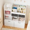 Acekool Kids Bookshelf with Drawers, 47.8" Toy Storage Organizer, Modern Bookcase with Cubbies and Cabinet for Playroom, Nursery, Kids Room - 4 of 4