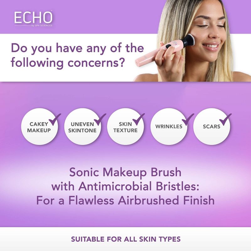 Spa Sciences ECHO Sonic Makeup Brush with Antimicrobial Bristles, 4 of 11