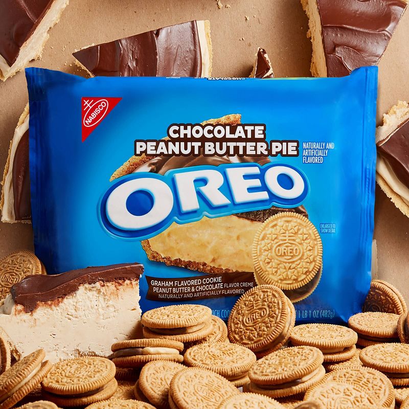 OREO Chocolate Peanut Butter Pie Sandwich Cookies Family Size - 17oz, 4 of 16