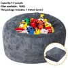 Bean Bag Covers Only, Adult Bean Bag Chair Cover No Filler, Round Soft Fluffy Faux Fur Beanbag Lazy Sofa Bed Cover - 3 of 4