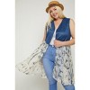 Slickblue Women's Lace Cardigan, Sleeveless & Printed Design, Long Silhouette Layer, Denim Blue Prints, 1XL-3XL - 2 of 4