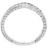 Pompeii3 1/10ct Vintage Diamond Notched Wedding Ring 14K White Gold - 2 of 4