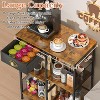 MaseiKar Small Coffee Bar with Drawer, 5-Layer Staggered Coffee Stand Station for Small Space, Microwave Stand for Kitchen, Rustic Wood Bakers - 2 of 4