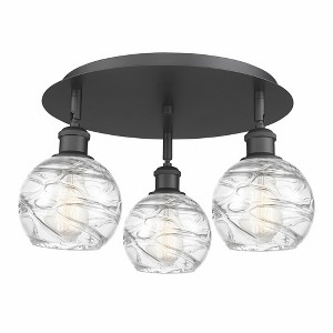 Athens Deco Swirl - 3 Light Flush Mount In Industrial Style-8.63 Inches Tall and 17.63 Inches Wide - 1 of 1