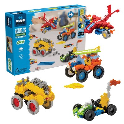 Plus-Plus Learn to Build Vehicles Super Set GO! - STEM Building Set - 820 Pieces