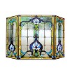 HomeStock  Multi Color Glass 3-Panel 44 in. Folding Fireplace Screen with Doors great for adding safety with elegance - 2 of 3