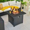 Costway 32'' Square Propane Gas Fire Pit Table with Glass Stones Rain Cover 50,000 BTU - 2 of 4