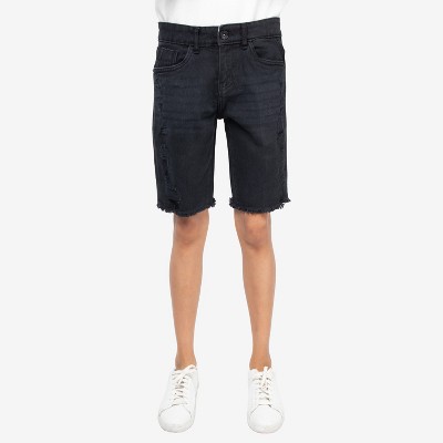 RAW X Boy's Slim Fit Distressed Denim Shorts,Jean Shorts