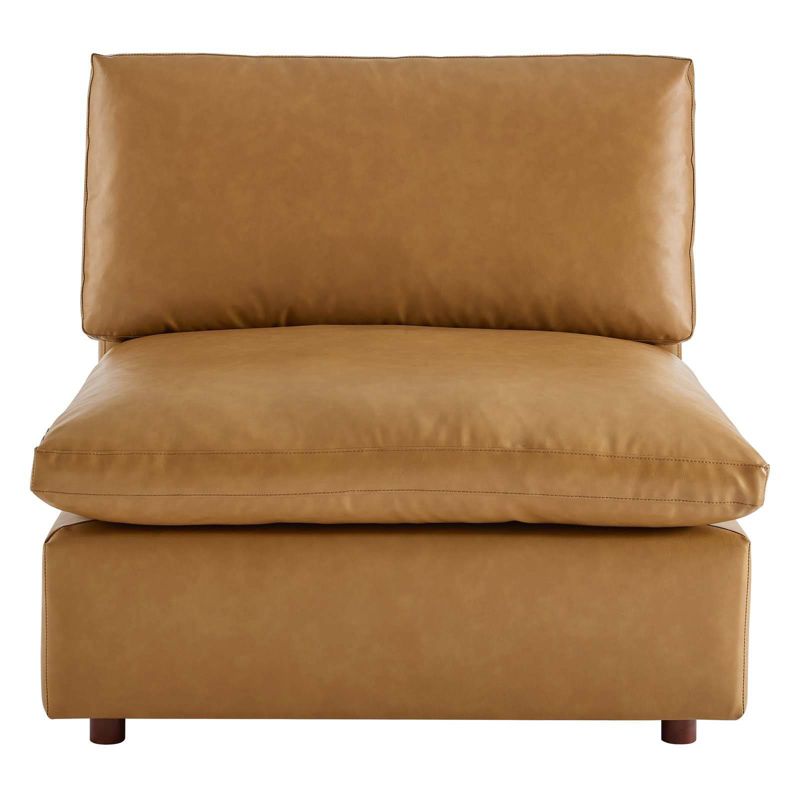 Commix Down Filled Overstuffed Vegan Leather Armless Chair - Modway, 5 of 9