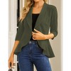 Womens Blazer 3/4 Sleeve Casual Office Business Open Front Suit Jacket Cardigan - 3 of 4