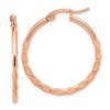 Chisel Stainless Steel Polished Rose IP-plated Wavy Hoop Earrings - 2 of 4