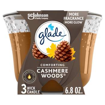 Glade 3 Wick Scented Candles - Cashmere Woods - 6.8oz
