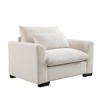 Corduroy Accent Chair with Deep Seat & Waist Pillow - 3 of 4