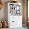 Bathroom Storage Cabinet with Tilt-Out Hamper, 70.9'' Tall Free Standing Organizer with Drawers & Adjustable Shelves - Leovsnove - 2 of 4