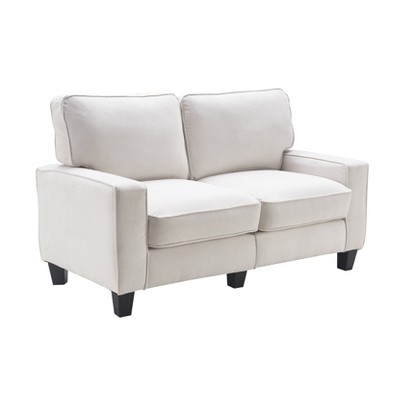 Serta Palisades 61" Cream Microfiber Loveseat with Pillow Back