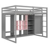 Sapphtopaz Wood Loft Bed with Wardrobe & Storage Cabinet,Versatile Bed Frame with Ladder & Guardrail,Space-Saving Bed for Adults&Teen - 2 of 4