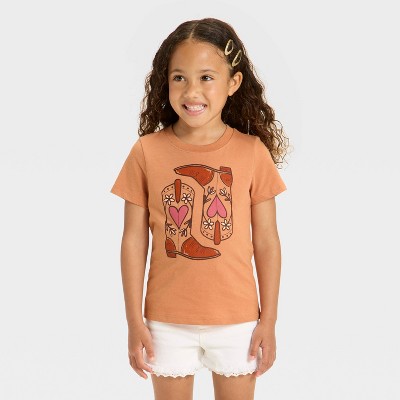 Toddler Girls' Cowboy Boots Graphic T-Shirt - Cat & Jack™ Brown