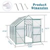 VYNXARIA 6*10FT Polycarbonate Greenhouse Raised Base and Anchor Aluminum Heavy Duty Walk-in Greenhouses for Outdoor Backyard in All Season - 3 of 4