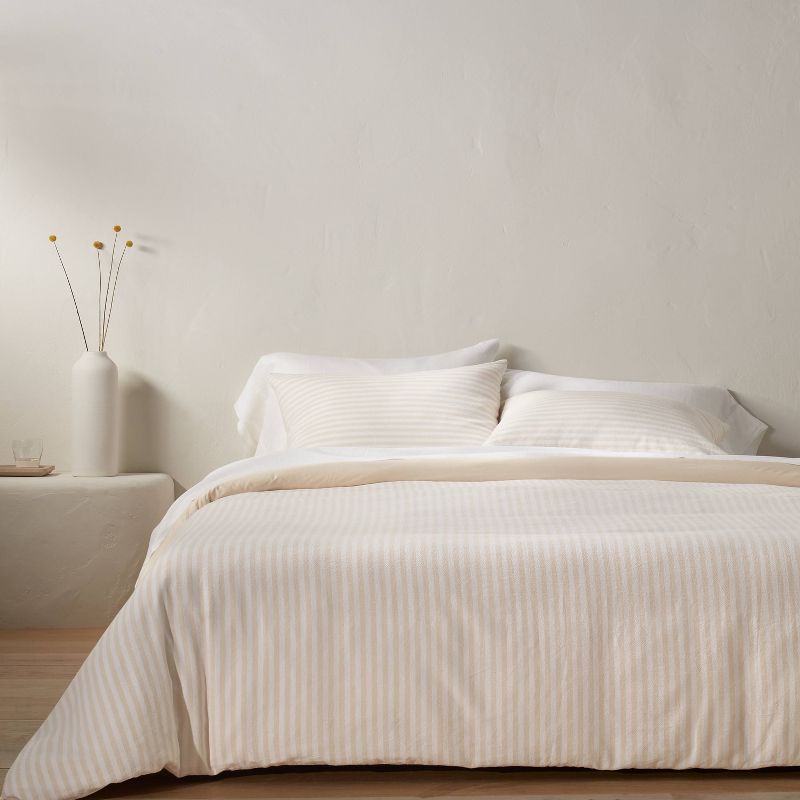 Heavyweight Linen Blend Stripe Duvet & Pillow Sham Set - Casaluna™, 2 of 9