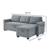 FONTOI Pull-out Sofa Bed, Convertible Sleeper with with Storage Chaise and Back Cushions, L-shaped Sofa for Living Room Home, Gray, 81.5"*33.75"*52" - 3 of 4
