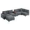 Polibi Multifunctional Oversized 6-Seat U-Shaped Corduroy Modular Sectional Sofa with Storage Ottoman - 4 of 4
