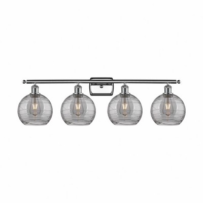 Athens Deco Swirl - 4 Light Bath Vanity In Industrial Style-11.25 Inches Tall and 36 Inches Wide