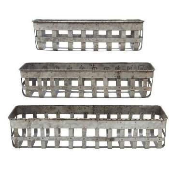 Iron Open Weave Baskets 5" x 24" Gray - Storied Home