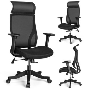 SUGIFT Office Chair Ergonomic Desk Chair with Mesh Back, Headrest & 3D Armrests – Black - 1 of 4