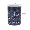 Side Tables For Living Room, Cylindrical End Table,Large Metal Side Table - Navy Blue Finish for Living Room/Patio - 2 of 2