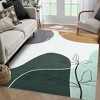 Contemporary Abstract Machine Washable Geometric Aesthetic Area Rugs Non Slip Thin Low Pile Rugs for Living Room Bedroom - 2 of 4