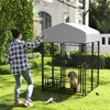 PawHut Outdoor Dog Kennel, Welded Wire Dog Run with 360° Rotating & 4 Levels Adjustable Bowls, Waterproof & UV Resistant Cover, 3.9' x 3.9' x 6' - 2 of 4