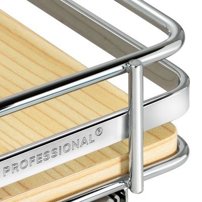 Lynk Professional Slide Out Vertical 10.25" Single Metal/Wood Spice Rack Silver: Kitchen Cupboard Organizer, Pull Out Storage — фото 5