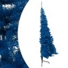 vidaXL Half Christmas Tree - 7ft Round Artificial Xmas Tree with Stand, Blue Color, Sturdy Steel Base - 2 of 3