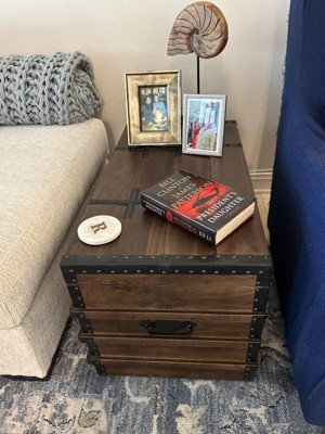 Baule Portaoggetti Ashley Furniture Kettleby In Legno Massello, Marrone, Con Sedile Apribile, 122x43x61 Cm